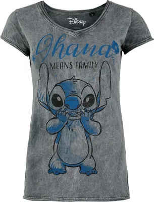 Produktbild von Lilo & Stitch T-Shirt Damen Ohana hellgrau S