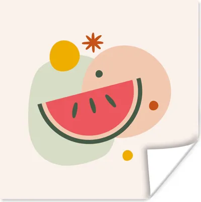 Produktbild von MuchoWow® Poster Wassermelone - Obst - Sommer 100x100 cm - Babyzimmer