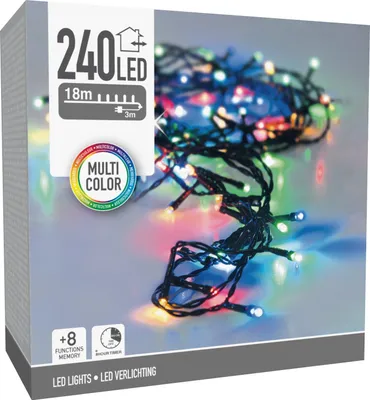 Produktbild von Lichterkette 240 LEDs Mehrfarben Außen IP44 21m