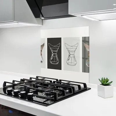 Produktbild von Küchenrückwand Spritzschutz 60x60 cm - Gehärtetes Glas zur Montage hinter dem Herd