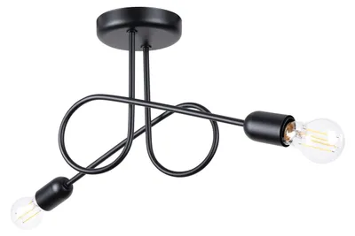 Immagine prodotto di Lampadario LOOP 2 nero 2xE27 15W acciaio 25.5x18x57cm Sollux Lighting
