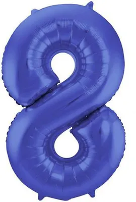 Produktbild von XL Folienballon Zahl 8 matt blau