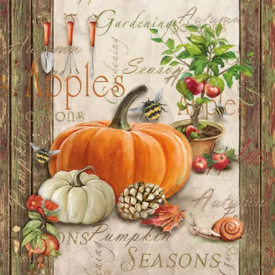 Image de Serviettes 33x33 cm - Autumn gardening