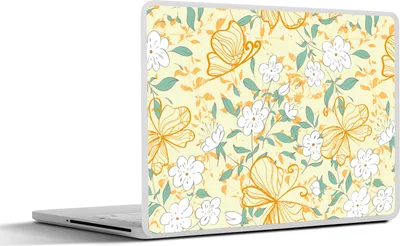 Produktbild von MuchoWow® Laptop Aufkleber Sticker Cover Blumen - Sommer - Muster 25x18 cm - Laptop-Deko