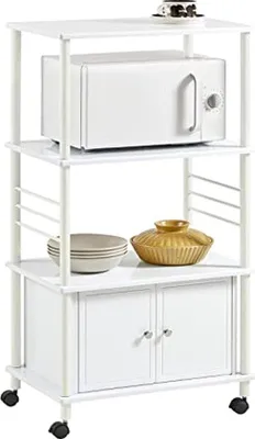 Produktbild von Küchenmagnetron Schubladenwagen mit Rädern - Küchenkommode - 3 Schubladen + 1 Schrank