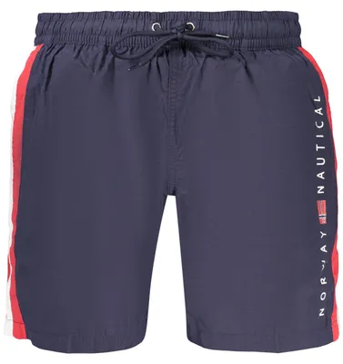 Immagine prodotto di Pantaloncini da bagno da uomo blu: boxer da bagno con tasche e stampa