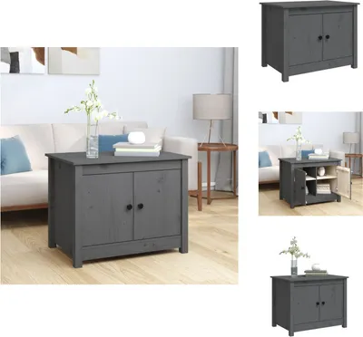 Produktbild von vidaXL Couchtisch Grau 71x49x55 cm Massivholz Kiefer -  Couchtische