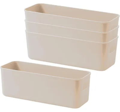 Obrázek produktu pro Skládací plastové boxy s rukojeťmi, šedé barvy, 4 kusy
