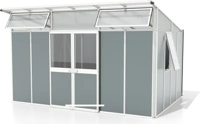 Produktbild von Vitavia Gerätehaus "Kosmos" weiß / salbei grün 11,5 m²