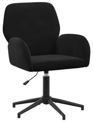 Image de Chaise de bureau vidaXL, 54 x 55 x 90 cm, noire, revêtue de velours