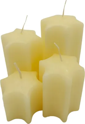 Produktbild von 4er Adventskerzen Champagner Stumpenkerzen Weihnachtskerze Stufenkerzen Stumpen