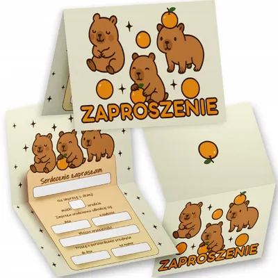Image de Invitation anniversaire - KAPIBARA ZWIERZE GRYZOŃ NA PRZYJĘCIE