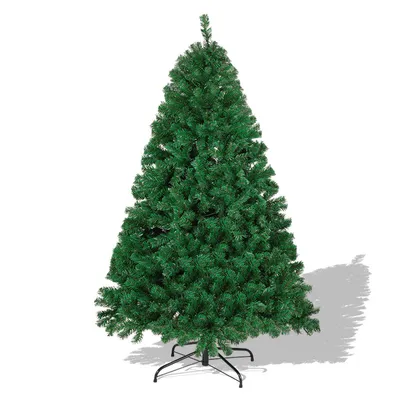 Zdjęcie produktu dla Sztuczne drzewko świąteczne Clanmacy, 150 cm (średnica ok. 92 cm), z 488 gałęziami, system szybkiego montażu składany, trudnopalne, w zestawie metalowa podstawa, kolor zielony