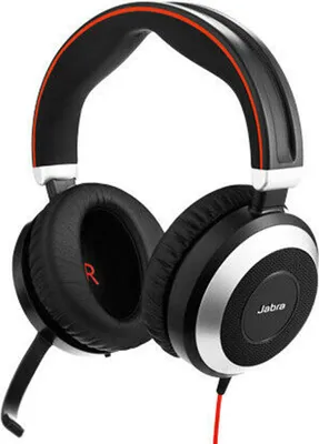 Zdjęcie produktu dla Jabra Evolve 80, Przewodowa, Biuro/centrum telefoniczne, 646 g, Zestaw słuchawkowy, Czarny
