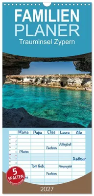 Produktbild von Familienplaner 2027 - Trauminsel Zypern mit 5 Spalten (Wandkalender, 21 x 45 cm) CALVENDO