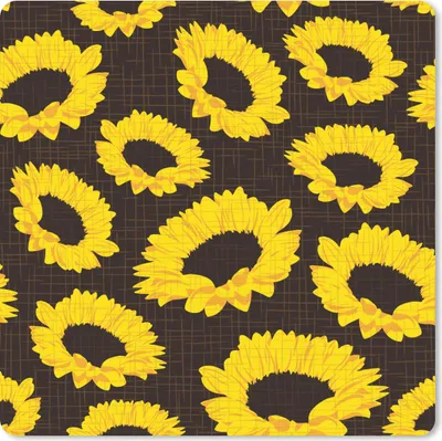 Produktbild von MuchoWow® Mauspad Mousepad Muster - Sonnenblumen - Gelb 20x20 cm - Mousepads - Maus Mat - Pad - Mausunterlage - Desk Mat - Bureauartikeln