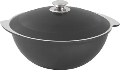 Produktbild von Kukmara Kazan - Kasan - Schmortopf - Kochtopf - Asia WOK mit dicken Wänden 4,5 Liter Aluguss Dekorative Außenbeschichtung in Schwarz
