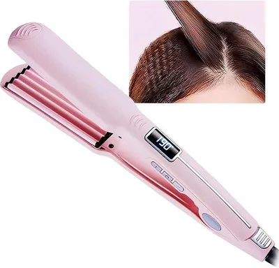 Immagine prodotto di Arricciacapelli professionale 2 in 1 con piastra ondulante in Vetroceramica, display LCD per la temperatura, veloce e resistente.