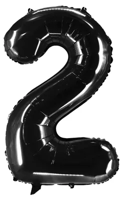 Produktbild von Folienballons Schwarz 100cm Zahl 2