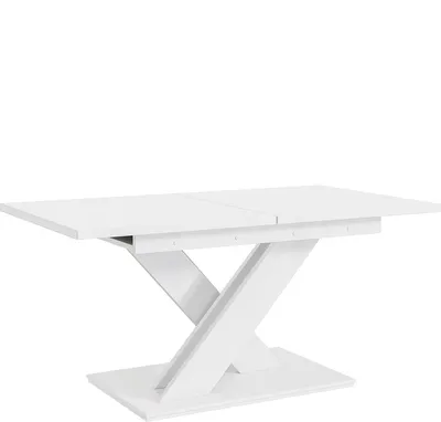 Produktbild von MEBLINI Esstisch Ausziehbar - Esszimmertisch Modern - Küchentisch - Säulentisch - Ausziehtisch - Dining Table - Esszimmertische - 140-180x80x75cm - BRONX - Weiß Matt