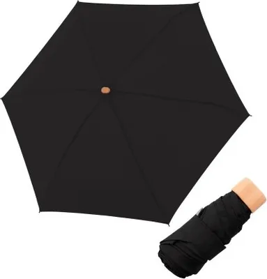 Zdjęcie produktu dla doppler parasol kieszonkowy Nature Mini Cork Simply Black czarny