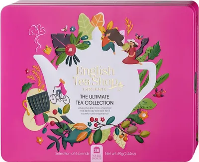 ZESTAW HERBAT I HERBATEK CODZIENNYCH BIO W PUSZCE (THE ULTIMATE – 6 SMAKÓW) (36 x 1,96 g) 70,5 g - ENGLISH TEA SHOP ORGANIC