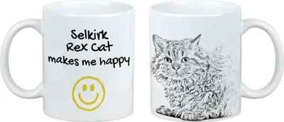 Obrázek produktu pro Kočka plemene Selkirk Rex I - hrnek s motivem kočky, veselý hrnek pro milovníky psů, personalizovaný dárek značky Art-Dog