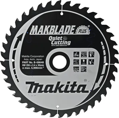 Obrázok produktu pre Pilový kotúč Makita, MAKBLADE PLUS 255 x 30 mm - 40 zubov