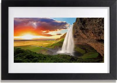 Produktbild von Bild 30x20 MDF-Rahmen Wandkunst Berg Wasserfall Natur