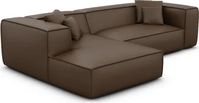 Produktbild von Kunstleder L-Form Sofa Arelia Dunkelbraun Links