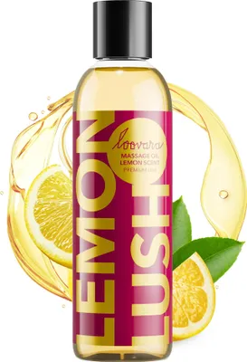Produktbild von LOOVARA Massageöl LEMON LUSH 150 ml mit Zitrus Duft für genussvolle Massagen - Premium Erotik Massage Öl