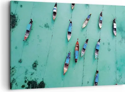 Produktbild von Bild auf Leinwand - Leinwandbild - Einteilig - Boote mit Luft - 100x70cm - Wand Bild - Wanddeko - Wandbilder - Leinwanddruck - Bilder - Wanddekoration - Leinwand bilder - Wandbild - AA100x70-4362