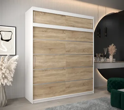 Obrázek produktu pro Nástavec na šatní skříň MINIO 200 cm bílý / dub Sonoma