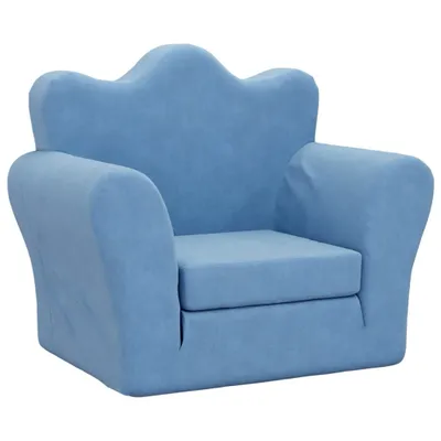 Produktbild von vidaXL Schlafsofa für Kinder Blau Weich Plüsch