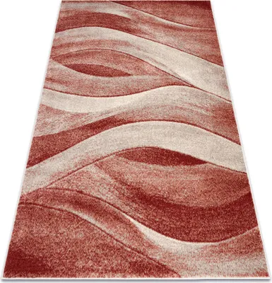 Image de Tapis FUSION 1617 beige / terre cuite - Vagues, moderne, abstrait rouge 200x290 cm