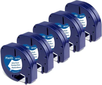 Produktbild von Phomemo A91221 Weißes Plastik-Etikettenband 12mm x 4m, kompatibel mit Dymo Letratag Beschriftungsgeräten LT-100H/200B/XR/LT-110T/QX50