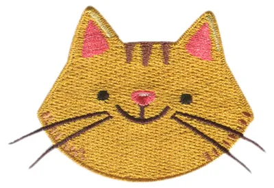 Produktbild von Katze Kopf Tier - Aufnäher, Bügelbild, Aufbügler, Applikationen, Patches, Flicken, Zum Aufbügeln, Größe: 7,2 x 4,6 cm