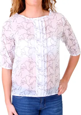 Produktbild von Madonna Bluse Damen "COURTNEY" Allover Schleifen Print MF-407002-V2 Weiß S