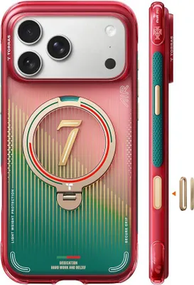 Produktbild von TORRAS Q3 Air x Portuguese(FPF) für iPhone 17 Pro Max hülle mit echtem Airbags Doppelter Schutz & 360° Magnetischer Robust Ständer, Glory Slash