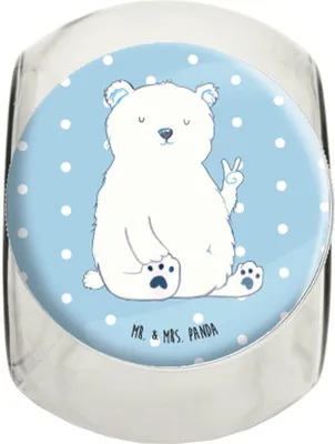 Produktbild von Mr. & Mrs. Panda Teedose Eisbär Faul XL 2000ml - Blau Pastell - Geschenk, Büro, Vorratsbehälter, Aufbewahrungsdose, Bär, Bürojob, Arbeit, Vorratsdose, Teddy, glasbehälter