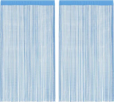 Image de vidaXL Rideaux à fils 2 pcs. Bleu clair 100x250 cm