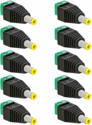 Produktbild von 10x DC Stecker Hohlstecker 5,5 mm - 2,1mm Adapter > Terminal Block 2 Pin Schraubbar