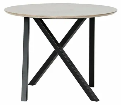 Beistelltisch rund 65x65x49,5 cm Holz Metall braun-schwarz