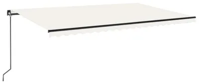 Image de Stores manuels rétractables – Toile d'ombrage pour terrasse et auvent extérieur – 500 x 300 cm – Crème – Métal