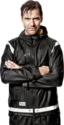Produktbild von Snickers Wasserdichte PolyurethanRegen Arbeitsjacke, EN 343 Schwarz-M