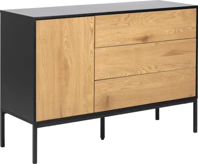 Produktbild von Sea Sideboard 1 Tür und 3 Schubladen, schwarz.