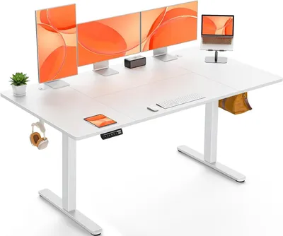 Image de Bureau assis-debout électrique - Bureau réglable - Poste de travail assis-debout - Bureau pour le travail à domicile - 160x80 cm