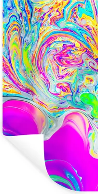 Obrázok produktu pre MuchoWow® Nálepka na stenu - Umenie - Farby - Psychedelické - 20x40cm - Samolepiaca a polohovateľná