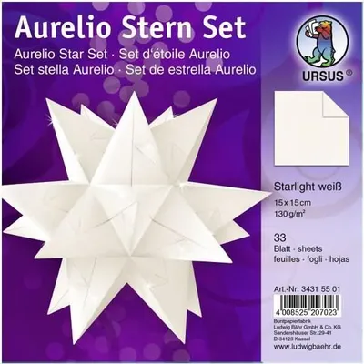 Produktbild von Faltblätter Aurelio stern Starlight 120g/qm hochweiß 15x15cm