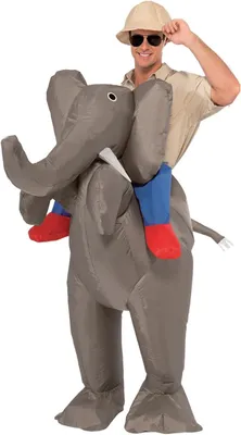 Produktbild von Aufblasbares Elefantenkostüm, Erwachsene Größe 160-190 cm, Polyester, für Kostümpartys